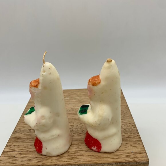 2 Midcentury Christmas CHOIR candles Gurley-style 4.5" tall carolers singers - Picture 4 of 8